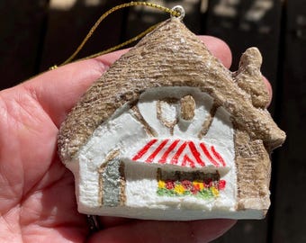 Carmel Tuck Box Cottage Ornament: Hand-Painted Fairytale Keepsake