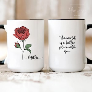 Personalized Birth Flower Coffee Mug: Custom Floral Gift