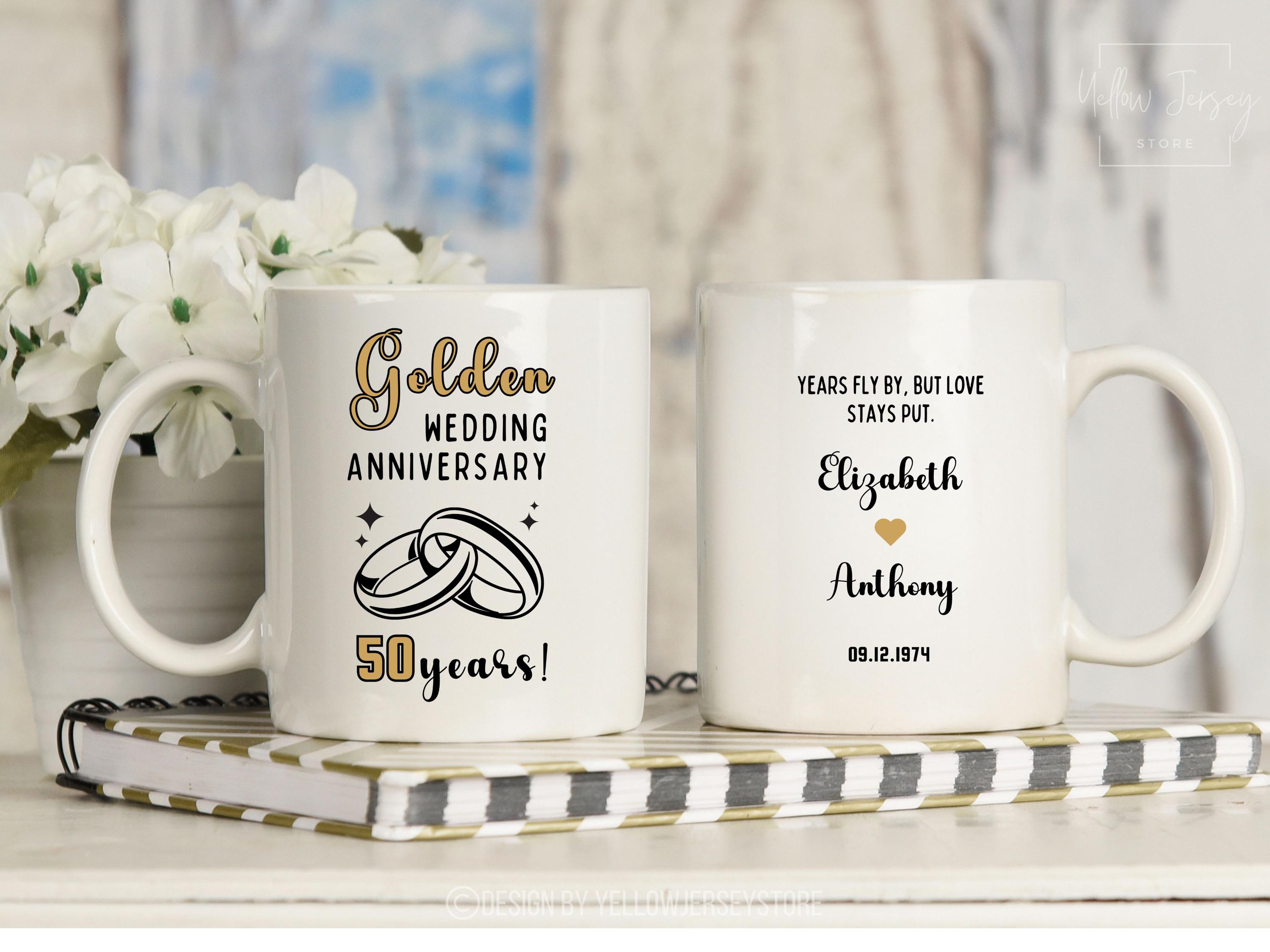 Personalised 50th Golden Anniversary Mug Set - Personalised Mugs Gifts - View #4