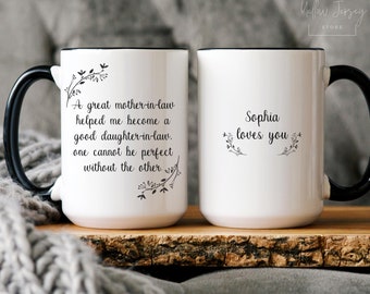 Personalized Mother-in-Law Mug, Custom Quote Gift