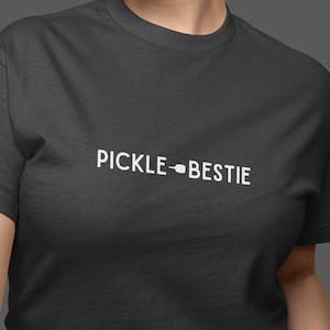 Pickle-Bestie Moisture Wicking Tee, Women&#39;s pickleball shirt, Pickleball performance tee, Pickleball apparel, Pickleball Partners shirt