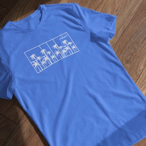 Palm Tree Pickleball Court T-Shirt: Unisex Bella Canvas Tee