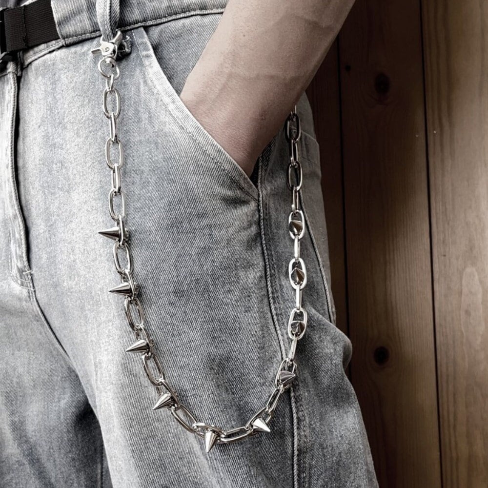 Wallet Chain 18” Silver Belt Chain Pocket Chain Heavy Duty, Both Ends  Lobster Clasps & 2 Extra Rings for Keys, Jeans, Pants, Belt Loop, Purse,  Handbag 