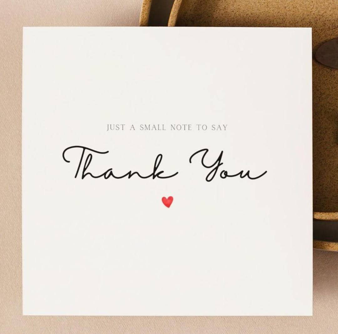 Thank You Card | Just a Small Note to Say - Etsy UK