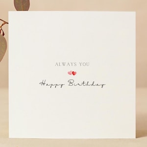 Personalised Romantic Birthday Card for Wife, Elegant Custom Name Design, Girlfriend Partner Birthday Card UK, Wife Birthday Card