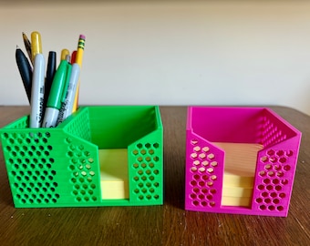 Customizable 3D Printed Sticky Note Holder: Desk Organizer