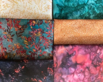 Free shipping on Batik Bundle, 6 different fabrics