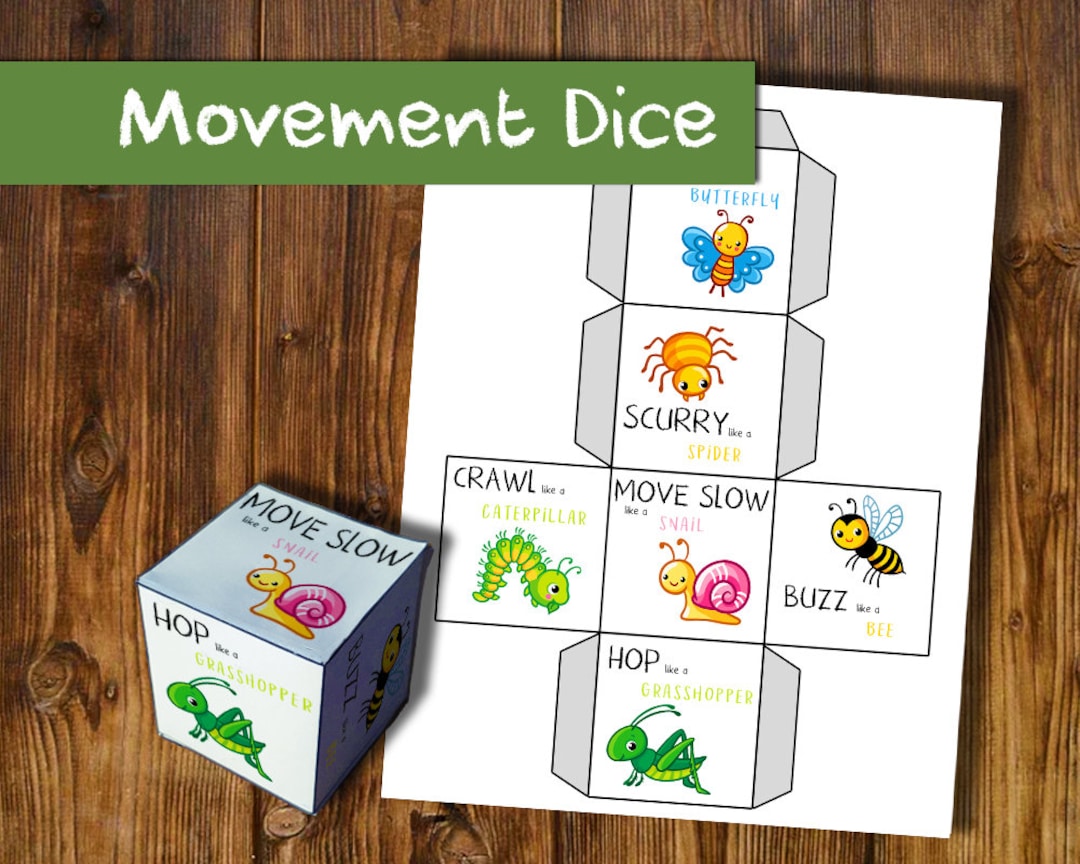 Insect movement dice game animal movement activity educational