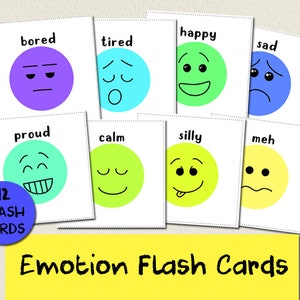 Cartes éclair Calm Down Emotion | Gestion de la colère chez les enfants | Respiration consciente | Aptitudes à se calmer