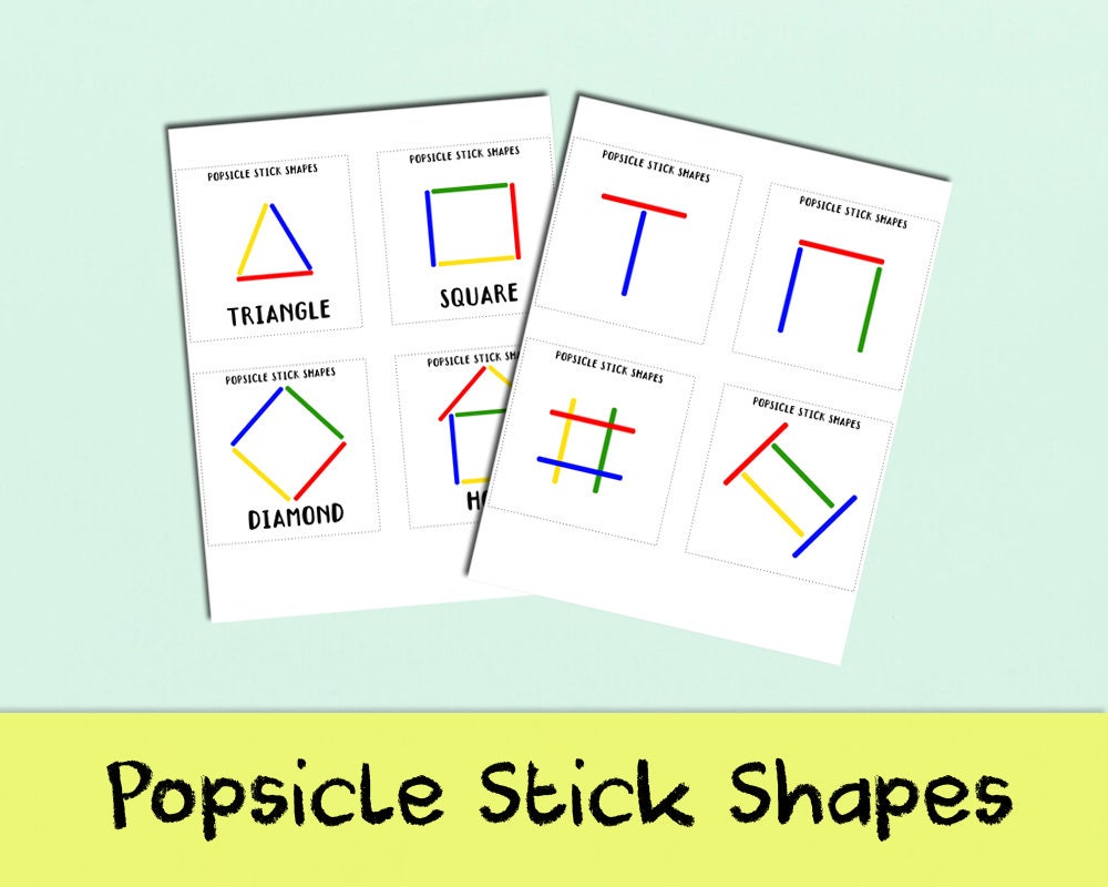 Popsicle Stick Shapes Preschool Activity Game Educational Busy Bag - Etsy