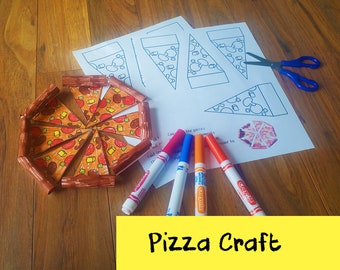 Pizza ambacht | Knutselactiviteit | Fijne motoriek voor kleuters | Afdrukbaar kinderkunstproject