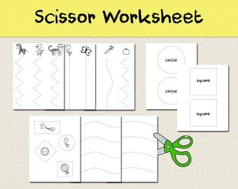 Cutting Exercises | Scissor Practice | Preschool Worksheets | Shape Tracing | Fine Motor Skills