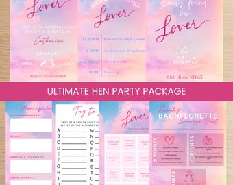 Lover Bachelorette Party Invitation & Itinerary Template | Taylor Swift Hen Do | She Found Her Lover | Taylor Swift Bridal Shower Games