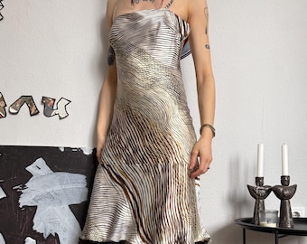 herve leger metallic colorblock bandage dress Herve Leger Metallic Colorblock Bandage Dress in Rose Gold M