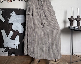 Vintage Plaid Cottage Core Maxi Skirt