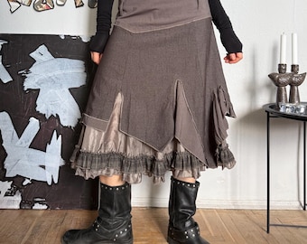 Avant Garde Patchwork Striped Skirt
