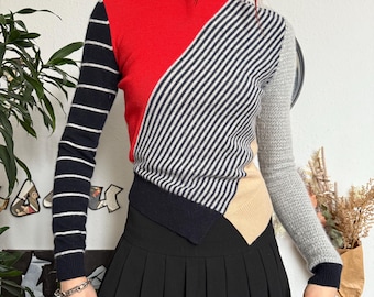 Carven Paris Wolle & Angora Gestreifter Pullover