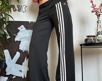 Adidas Blockcore Bootcut Flared 3 Stripe Asymmetrical Track Pants 00s