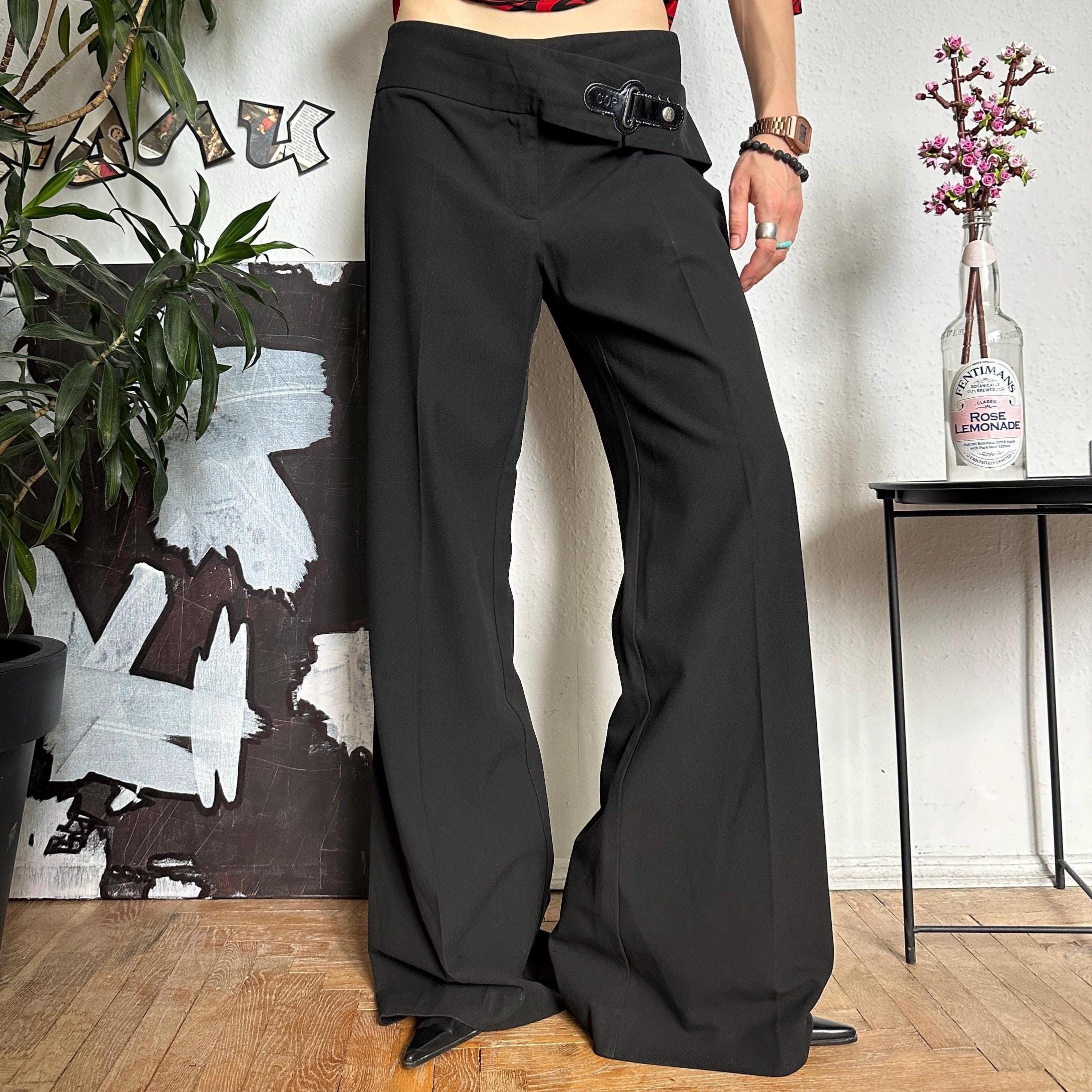 90s 00s \"cop・copine\" design cyber pants Vintage 2000s Y2K Cop Copine Designer Cyber Subversive Black