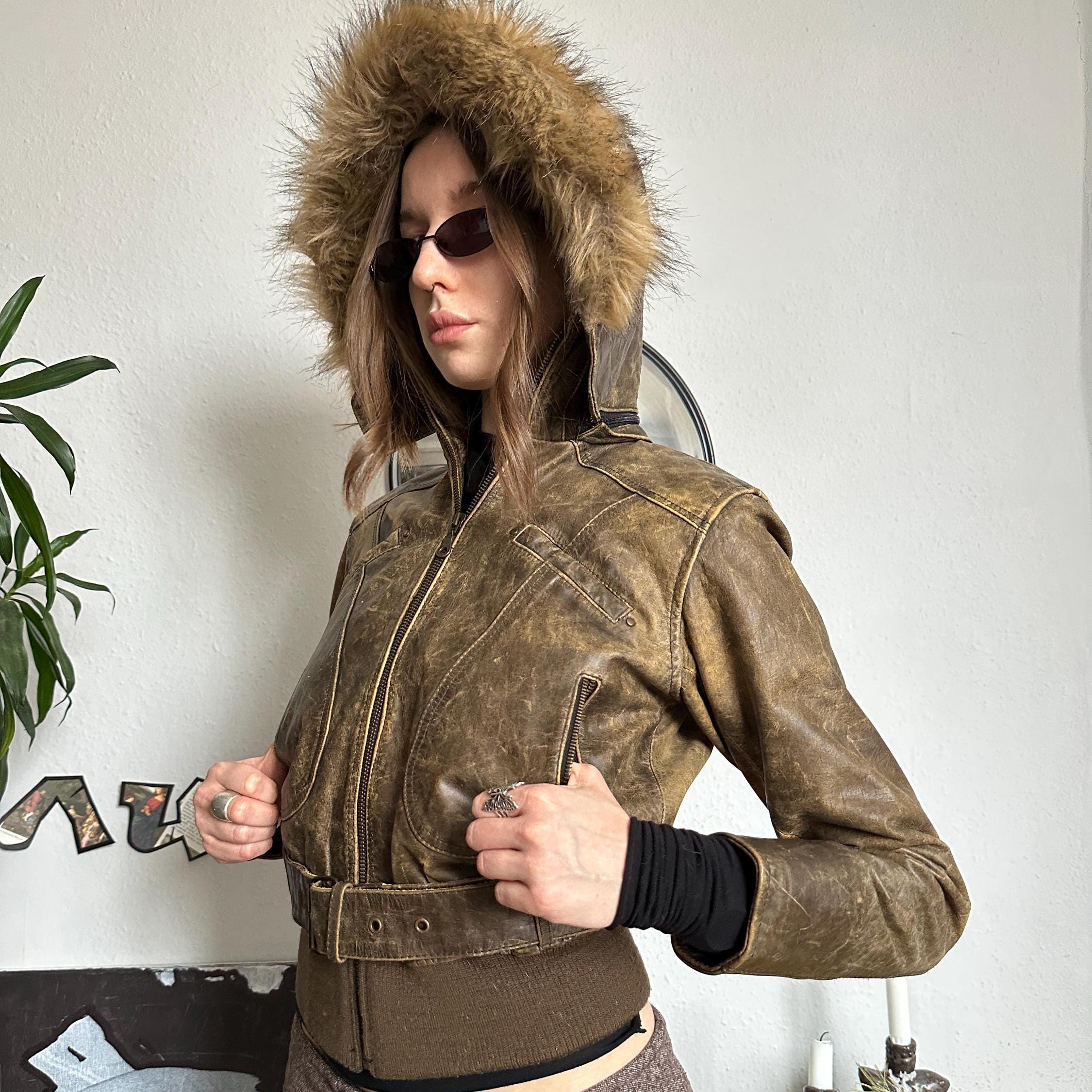 Vintage Crop Diesel Leather Jacket - Etsy