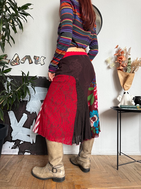 Patchwork Asymmetrical Funky Weird Style Skirt - image 6