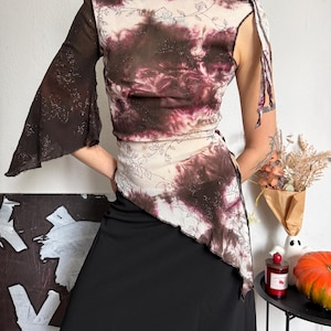 Witchy Grunge Asymmetrical One Sleeve Top
