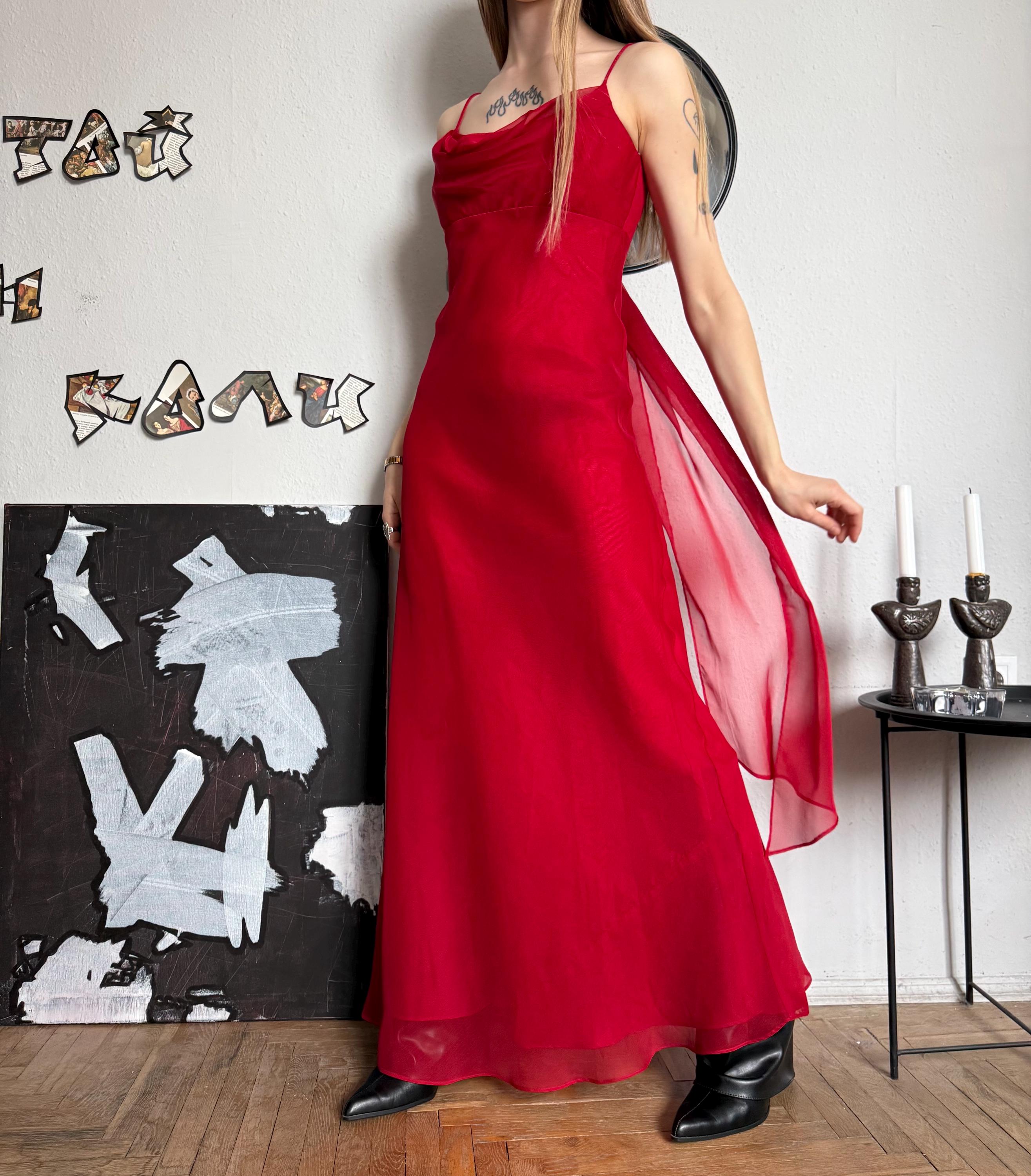 morgan and co by linda bernell red dress Morgan and Co. by Linda Bernell Cocktail Dress - Formal: Red Solid Dresses - Used