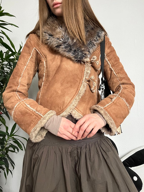 Miss Sixty Sheepskin Coat Faux Fur Jacket 2000s - image 3