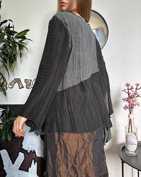 Avant Garde Crinkle Patchwork Deconstructed Tunic - image 8