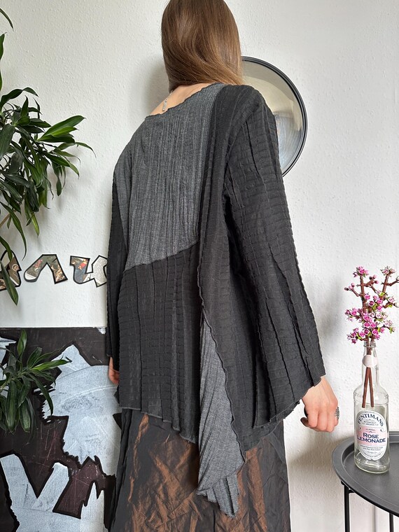 Avant Garde Crinkle Patchwork Deconstructed Tunic - image 6