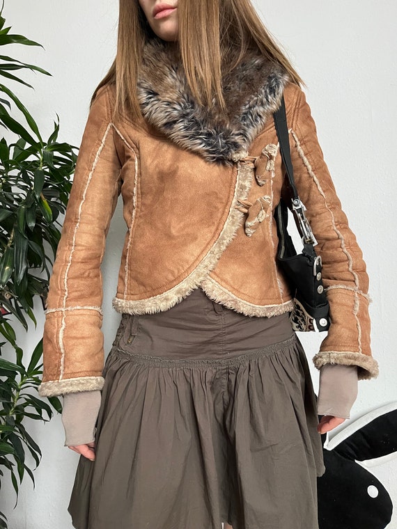 Miss Sixty Sheepskin Coat Faux Fur Jacket 2000s - image 2