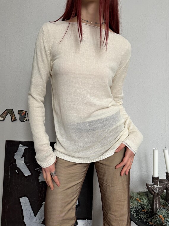 Soft Elevated Basic Boat Lightweight Knit Pullover - image 3