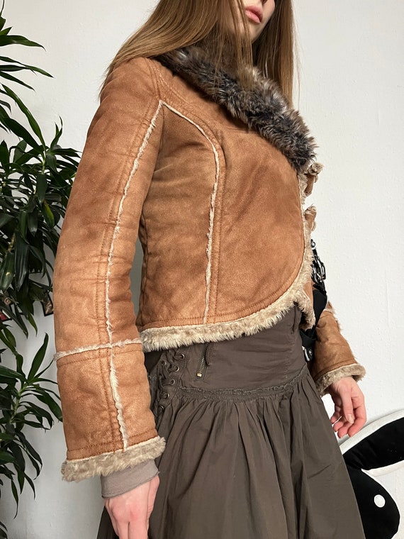 Miss Sixty Sheepskin Coat Faux Fur Jacket 2000s - image 6