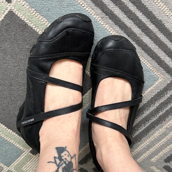 Vintage Skechers Leather Mary Jane Ballet Flats 00s