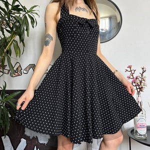 Polka Dot Halter Sexy Pin-up Coquette Midi Trending Dress 00s