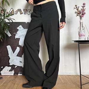 パンツ 90s unknown black Wideslacks Banned Diamond Trousers, Black, XS - UK8, FR36, DE34, US4