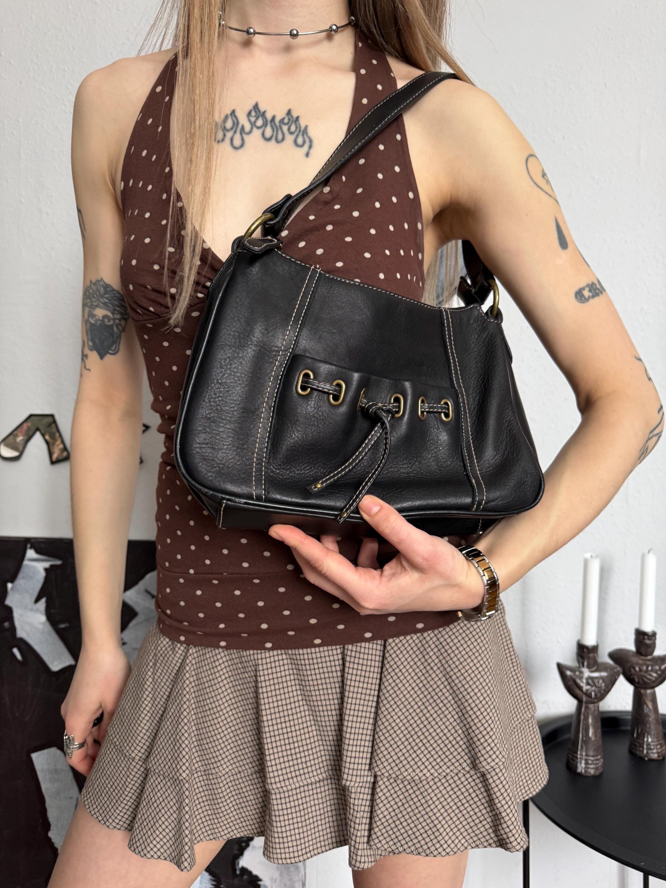 00s archive leather handbag zip y2k Iconic Bags from the 2000
