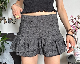 Wollen microminirok Y2K - Sisley - maat 40