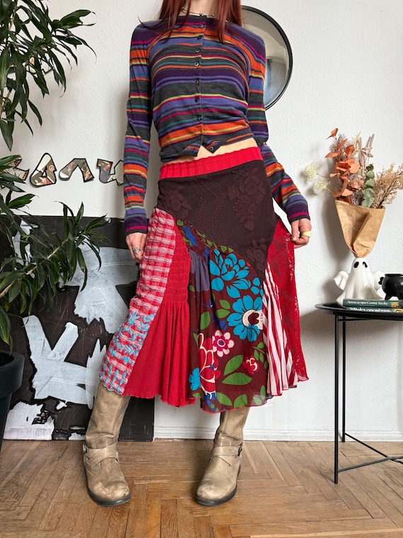 Patchwork Asymmetrical Funky Weird Style Skirt - image 5
