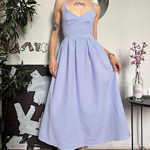 Checkered Gingham Plaid Maxi Dress: Cottagecore Style