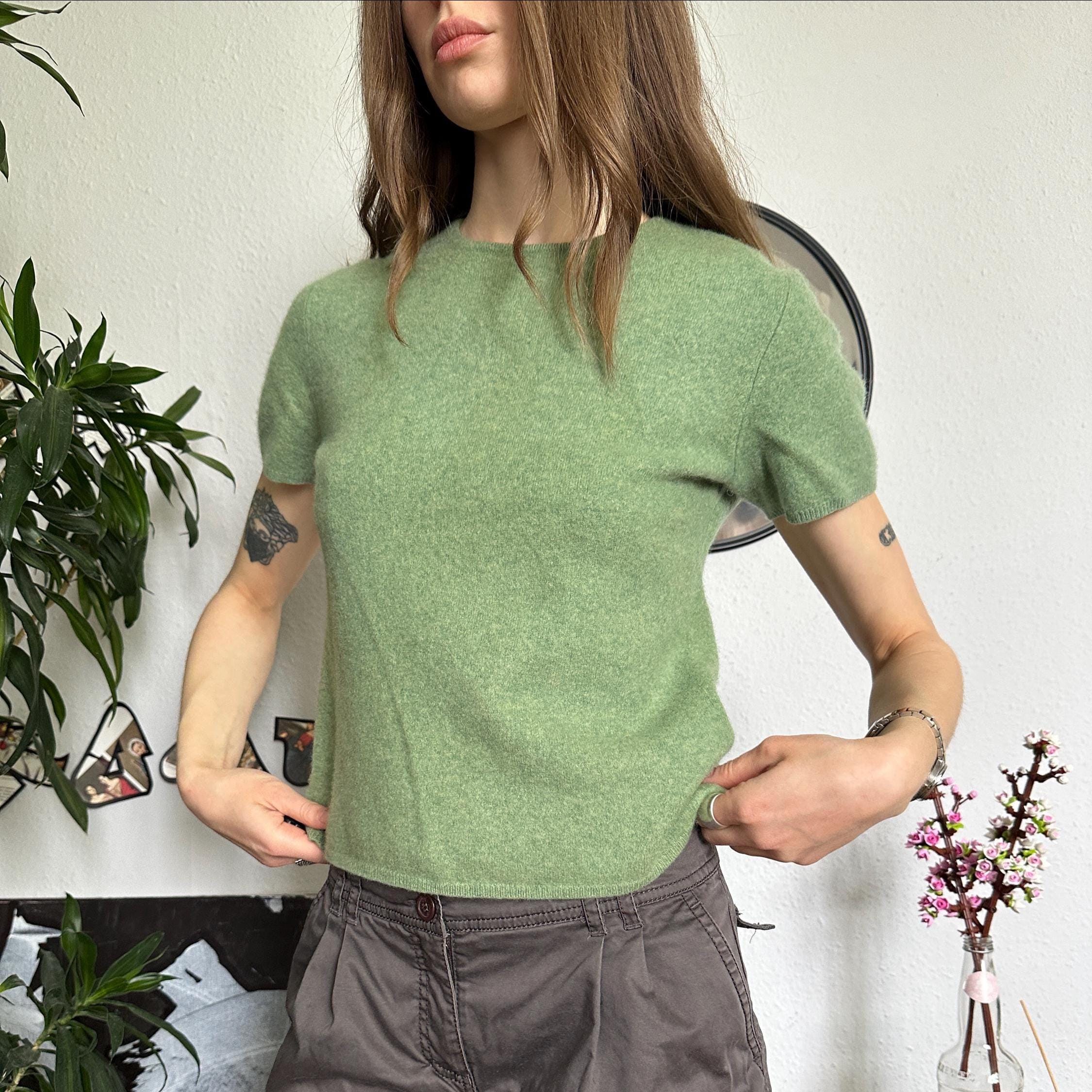 Vintage Cashmere Soft Cute Preppy Cozy Short sleeve Knit Pullover