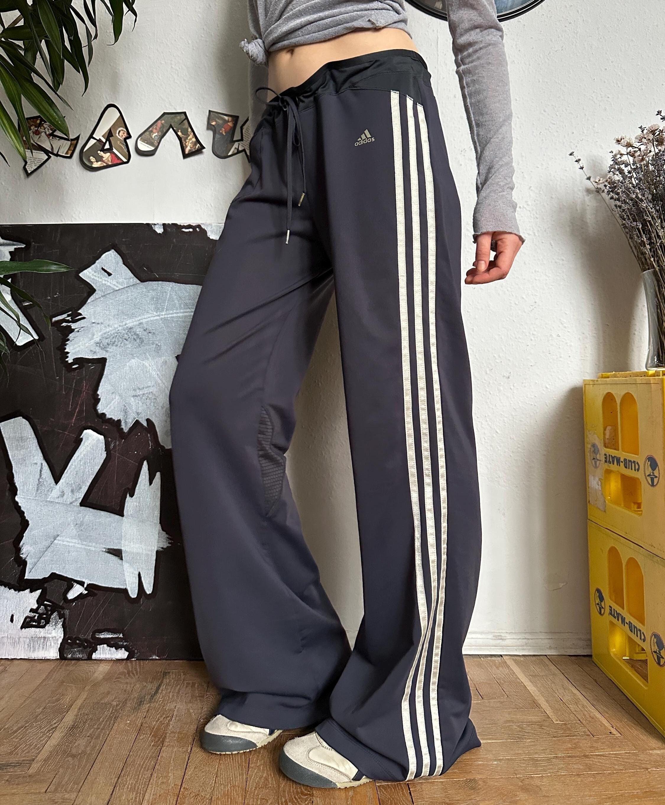Vintage Adidas Asymmetrical Pants Wide Leg 3 Stripes Y2K - Etsy
