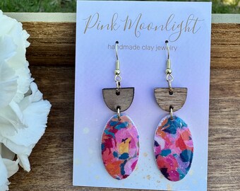 Colorful floral earrings