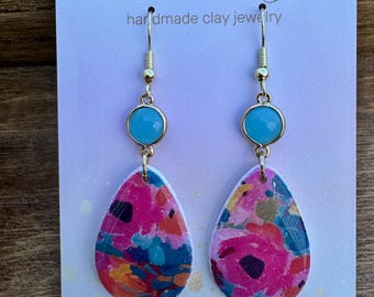 Colorful floral earrings