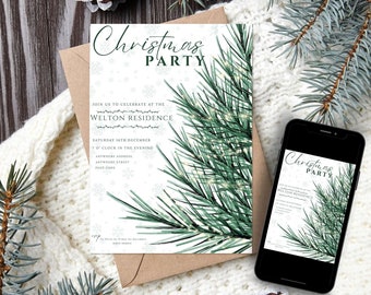 Editable Christmas Party Invitation Christmas Tree Party Invite Electronic Invitation Christmas Invitation Template Holiday Party Printable