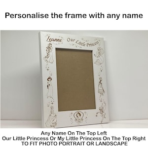 Gepersonaliseerd Disney-fotolijstje Our Little Princess, gegraveerd met een willekeurige naam