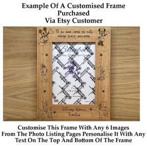 Personalized Engraved Disney Destination Photo Frame - Custom Keepsake for Magical Memories