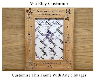 Personalized Engraved Disney Destination Photo Frame - Custom Keepsake for Magical Memories