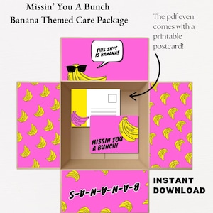 Banana Themed Care Package: Missin' You Card (PDF)