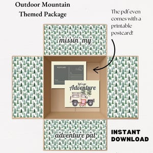 Outdoor Mountain Themed Care Package | Jeep Lovers | Mountains and Trees | Long Distance | Deployment Ideas and Gift | Instant Download PDF